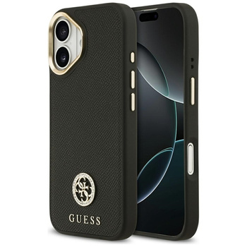 Guess Grained Strass Logo MagSafe - Pouzdro iPhone 17 (černý)