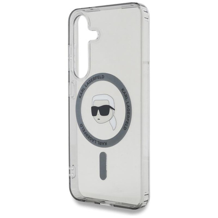 Karl Lagerfeld Button Karl Head Printed Logo MagSafe - pouzdro pro Samsung Galaxy S25 (černé)