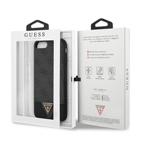Guess 4G Triangle Collection - Coque pour iPhone 8 Plus / 7 Plus (gris)