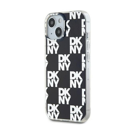 DKNY IML Checkered Mono Pattern - Coque pour iPhone 15 / 14 / 13 (noir)