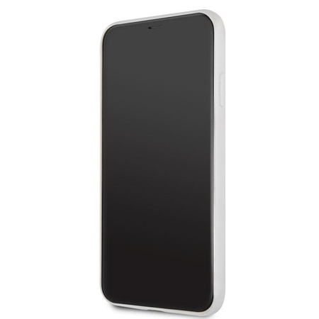 Coque rigide en verre trempé Guess Marble - Coque iPhone 11 Pro Max (blanc)
