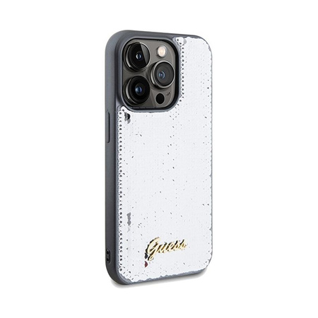 Guess Sequin Script Metal - iPhone 14 Pro tok (ezüst)