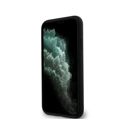 DKNY Liquid Silicone White Printed Logo MagSafe - Hülle für iPhone 11 (schwarz)