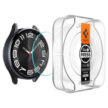 Spigen GLAS.TR EZ FIT 2-Pack - Tvrzené sklo pro Samsung Galaxy Watch 6 Classic 43 mm (2 ks)