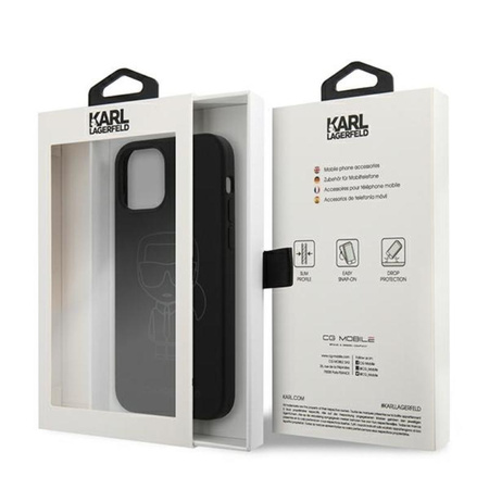 Karl Lagerfeld Silicone Ikonik Outline - Etui iPhone 12 / iPhone 12 Pro (czarny)