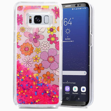 Zizo Liquid Glitter Star Case - Samsung Galaxy S8+ tok (több virág)
