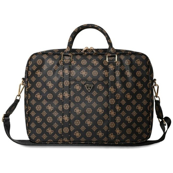 Guess 4G Peony Front Pocket Zipper Triangle Logo - 16" Notebook Bag (black)