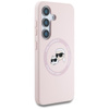 Karl Lagerfeld Silicone Double Tête et Cercle MagSafe - Etui Samsung Galaxy S25 (rose)