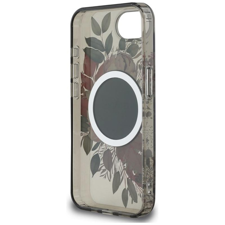 Guess IML Flowers MagSafe - Case for iPhone 16e (black)