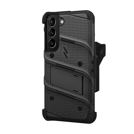 ZIZO BOLT Series - Armored case for Samsung Galaxy S22 with 9H glass for screen + holder with stand (black)