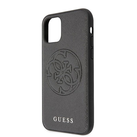 Guess Saffiano 4G Circle Logo - iPhone 11 Pro Max tok (fekete)
