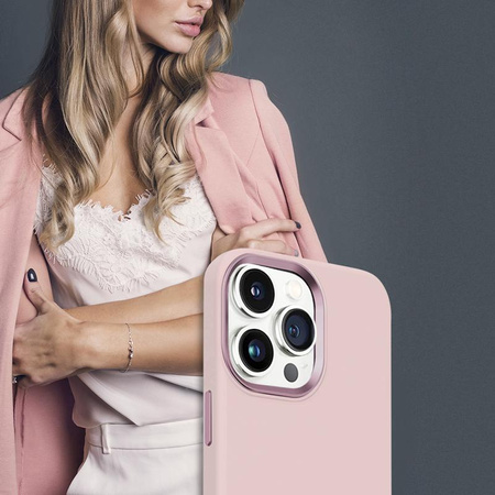 Crong Color Cover LUX Magnetic - Custodia MagSafe per iPhone 15 Pro Max (Rosa)