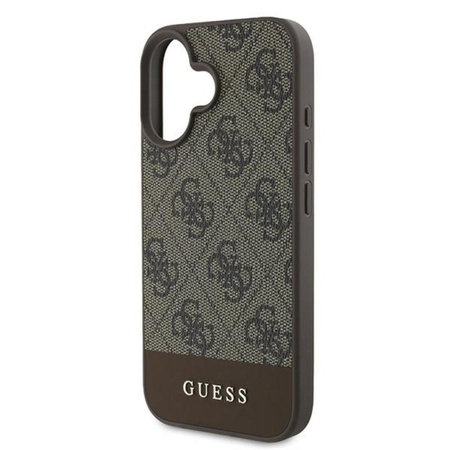 Guess 4G Bottom Stripe - pouzdro pro iPhone 16 Plus (hnědé)