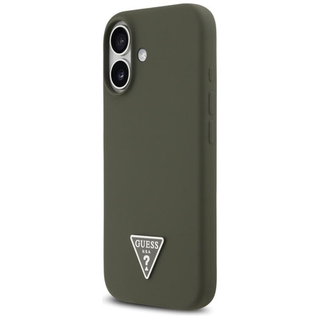 Guess Silicone Triangle Logo MagSafe - iPhone 17 Case (khaki)