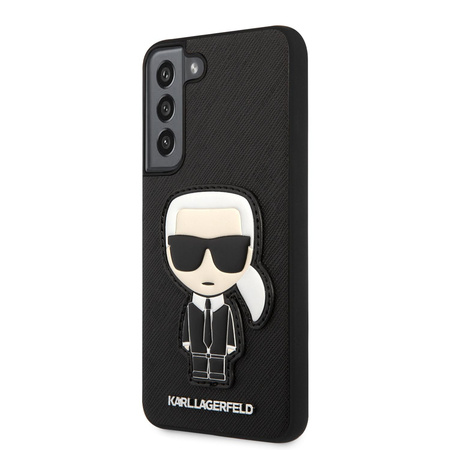 Karl Lagerfeld Saffiano Ikonik Patch - pouzdro pro Samsung Galaxy S22 (černé)