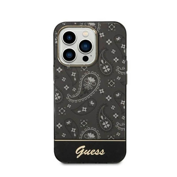 Guess Bandana Paisley - Coque iPhone 14 Pro (noir)