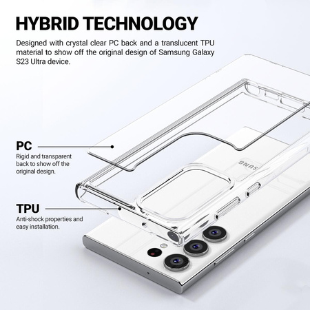 Crong Crystal Shield Cover - Samsung Galaxy S23 Ultra tok (átlátszó)