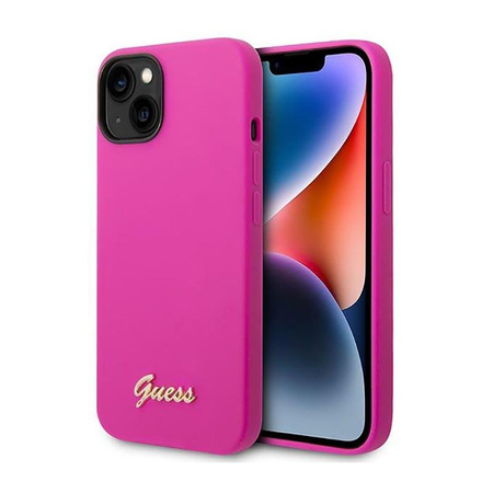 Guess Silicone Vintage - Coque iPhone 14 Plus (fuchsia)