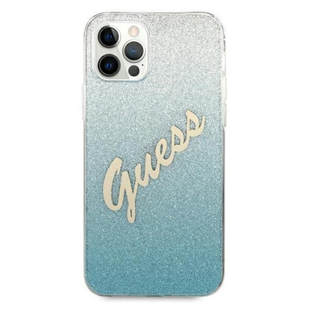 Guess Glitter Gradient Script - iPhone 12 Pro Max Case (blue)