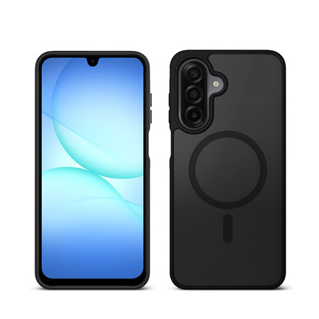 Hybridní matný magnetický kryt Crong - MagSafe pro Samsung Galaxy A17 (černý)