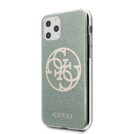 Guess Circle Glitter 4G - pouzdro pro iPhone 11 Pro (khaki)