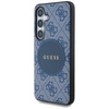 Guess 4G Round Patch Classic Logo MagSafe - étui pour Samsung Galaxy S25+ (bleu)