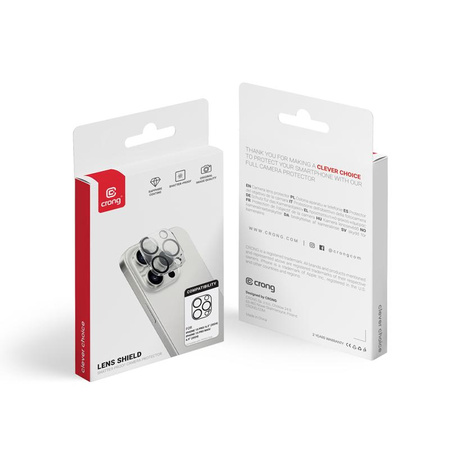 Crong Lens Shield - Kamera- és lencseüveg iPhone 16 Pro / iPhone 16 Pro Max / iPhone 15 Pro / iPhone 15 Pro Max készülékekre