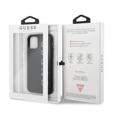 Guess Double Layer Glitter Case Logo Multicolor - iPhone 11 Pro Tasche (Schwarz/Multicolor)