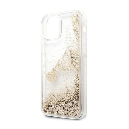 Guess Liquid Glitter Charms - iPhone 12 / iPhone 12 Pro tok (arany)