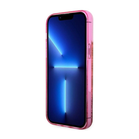 Pouzdro Guess Liquid Glitter Transculent 4G - iPhone 14 Pro Max (růžové)