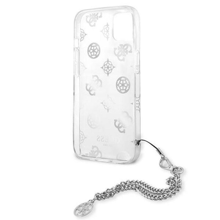 Guess Peony Chain Handle - Etui pour iPhone 13 mini (argent)