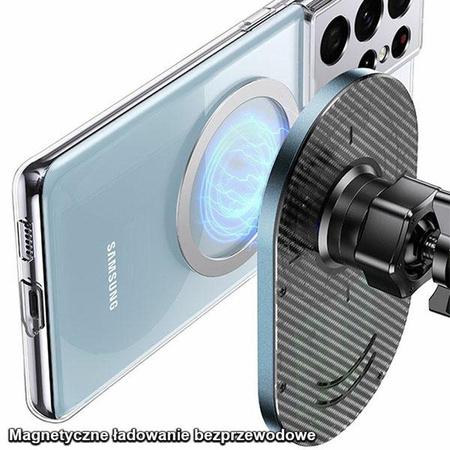 USAMS US-CD170 - Magnetický držák do auta s 15W bezdrátovým nabíjením (černý)