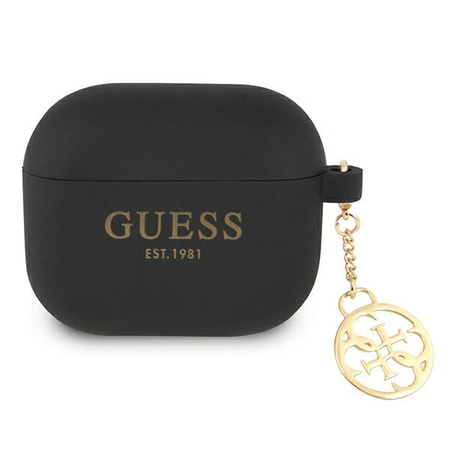 Guess 4G Charms Silikonhülle - AirPods 3 Hülle (Schwarz)