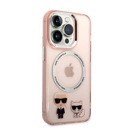 Karl Lagerfeld Karl&Choupette Aluminium MagSafe - Case for iPhone 14 Pro Max (Pink)
