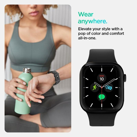 PASEK SILIKONOWY DO APPLE WATCH ULTRA SE 10 9 8 | 44 45 46 49 CZARNY SPIGEN