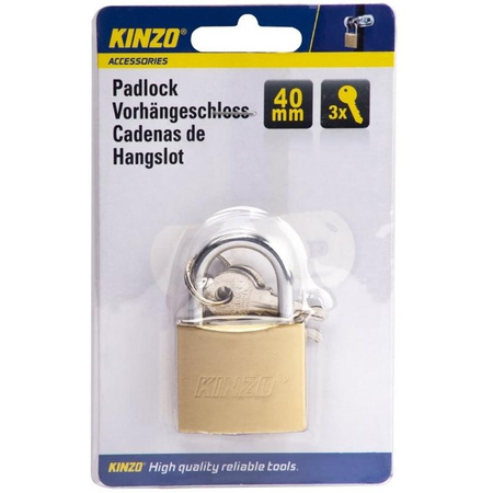 Kinzo - Cadenas 40 mm + 3 clés