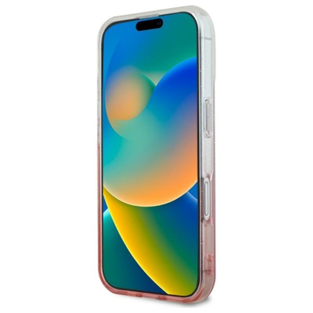 Guess IML Glitter Gradient MagSafe - pouzdro pro iPhone 16 Plus (růžové)