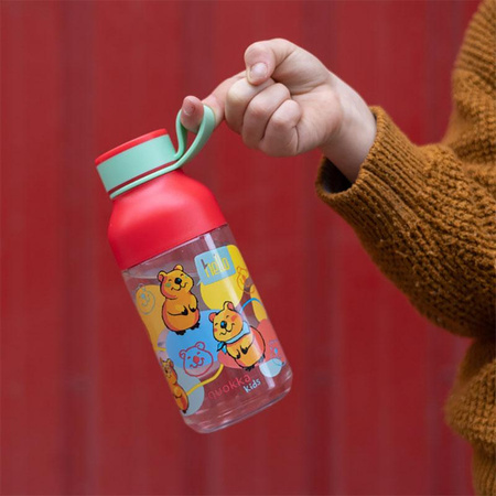 Quokka Ice Kids with strap - Ecozen-Wasserflasche 430 ml mit Trageriemen (Happy Quokka)