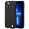 BMW Liquid Silicone Case Metal Logo - Coque pour iPhone 14 Pro Max (Noir)