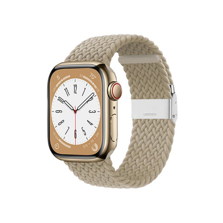 Crong Wave Band - Geflochtenes Armband für Apple Watch 38/40/41/42 mm (steinbeige)