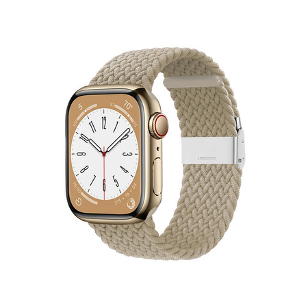 Crong Wave szalag - Fonott szíj Apple Watch 38/40/41/42 mm-es órához (kőbézs)