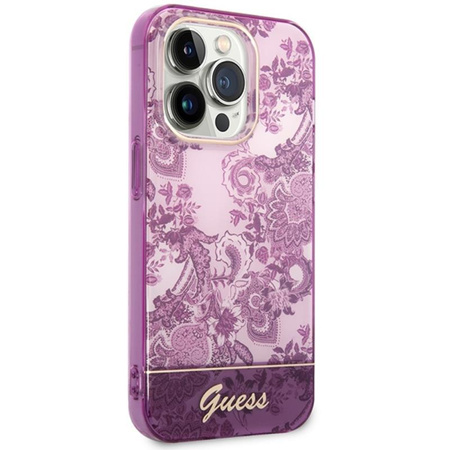 Guess Porcelain Collection - iPhone 14 Pro Max tok (fukszia)