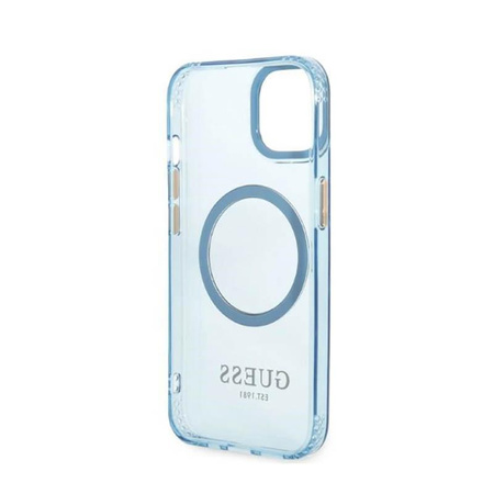 Guess Gold Outline áttetsző MagSafe - iPhone 13 tok (kék)