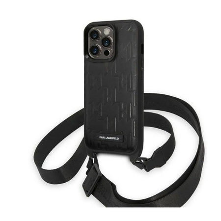 Karl Lagerfeld Monogram Plaque Logo Strap - pouzdro pro iPhone 14 Pro Max (černé)