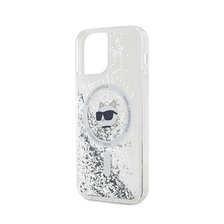 Karl Lagerfeld Liquid Glitter Choupette Head MagSafe - iPhone 12 / iPhone 12 Pro Case (Transparent)