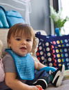 BUILT Mess Mate - 2 baby bibs (Dribble Dots Blue)