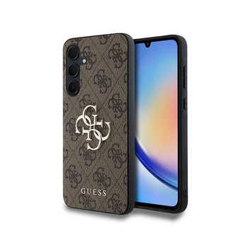 Guess 4G Großes Metall-Logo - Samsung Galaxy A35 5G Tasche (braun)