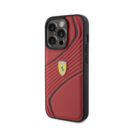 Ferrari Twist Metal Logo - iPhone 15 Pro Case (red)