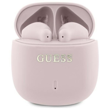 Guess Printed Classic Logo - Bluetooth TWS Headphones + Charging Case (Pink)