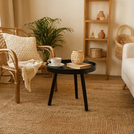 Arti Casa - Round Coffee Table for Living Room 40x36 cm (Black)